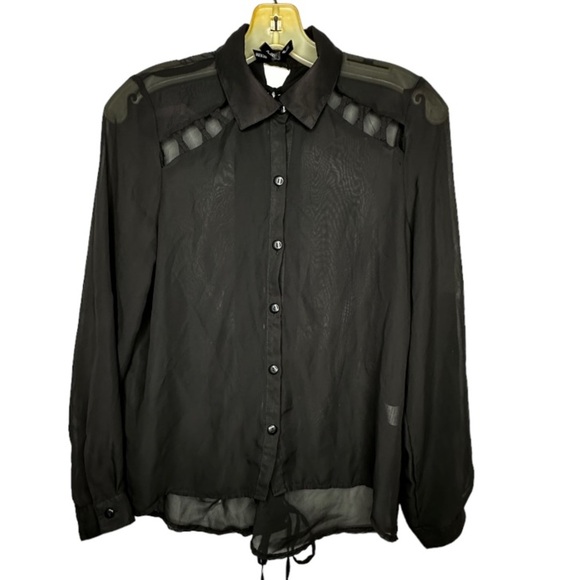 Ali & Kris Black Sheer Blouse - Picture 1 of 5